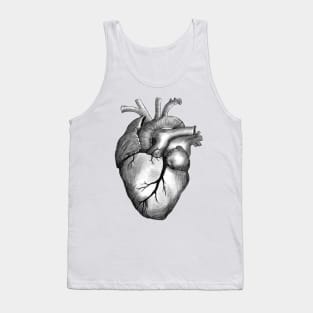 Black and white human heart Tank Top